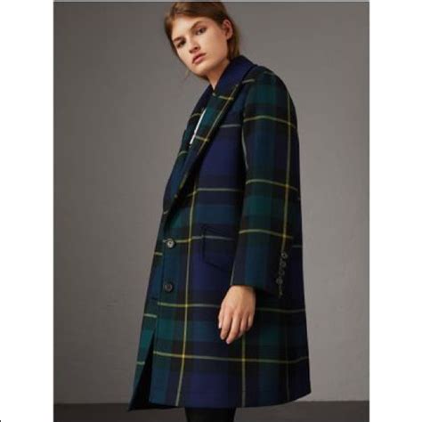 burberry strathyre tartan plaid coat|Burberry check wool coats.